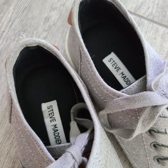 Steve Madden men's grey canvas sneakers size 7.5 - Picture 8 of 13
